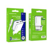 СЗУ BOROFONE BA-35A 2*USB+Type-C 2.1A White