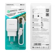 СЗУ BOROFONE BA-36AQC3.0 18W +microUSB 2.1A White