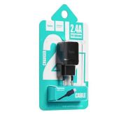 СЗУ HOCO C22A single USB port 2.4A + Light (Black)