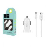 АЗУ HOCO Z2A USB dual port 2.1A+microUSB (White)