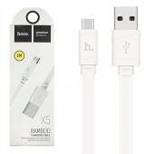Кабель HOCO X5 BAMBOO MicroUSB 1m (White)