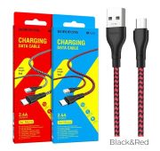 Кабель BOROFONE microUSB BX-39 1m Red&Black