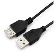 Кабель-удлинитель USB2.0 Гарнизон GCC-USB2-AMAF-1M, AM/AF, медь, 1м, черный, пакет