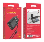 СЗУ BOROFONE BA-50A 2*USB+Micro 2.1A Black