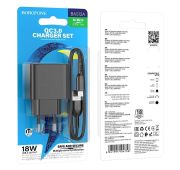 СЗУ BOROFONE BAS12A 1*USB-A+MICRO QC3.0 18W Black