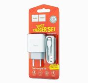 СЗУ HOCO C72A single USB port+Lightning2.4A(White)