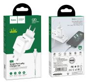 СЗУ HOCO N2 single USB port 2.1A + iP (White)