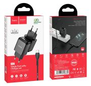 СЗУ HOCO N2 single USB port 2.1A + Type-C (Black)