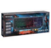 КЛАВИАТУРА ПРОВ. DEFENDER  UNDERLORD GK-340L RU радужная подсветка