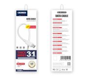 КАБЕЛЬ JELLICO NY-11 microUSB 3.1A clear box (WH)