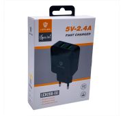 СЗУ LENYES LCH208-EU 2USB LIGTHNING 5V-2.4A BK