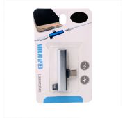 Адаптер CE TYPE-C -> 3.5jack+питание silver