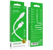 Кабель BOROFONE microUSB BX-51 1m White
