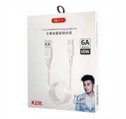 КАБЕЛЬ BYZ K10t USB->Type-C 65W White