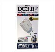 СЗУ WEKOME WP-U57 1*USB QC3.0 18W+Micro-USB  White