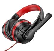 ПОЛНОРАЗМЕРНАЯ ИГРОВАЯ ГАРНИТУРА HOCO W103 RED/BLACK