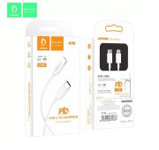 КАБЕЛЬ DENMEN D10L TYPE-C->LIGHTNING WHITE PD20W 1m