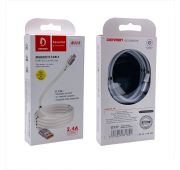 КАБЕЛЬ DENMEN D11T TYPE-C 2.4A WHITE10 POWERFULL MAGNET