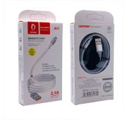 КАБЕЛЬ DENMEN D11V microUSB 2.4A 1m 10 POWERFULL MAGNET WHITE