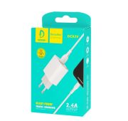 СЗУ DENMEN DC03V + microUSB 2.4A  White