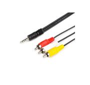 КАБЕЛЬ СИГНАЛ Jack 3,5mm (M)-->3xRCA  (1м)