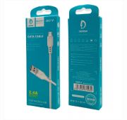 КАБЕЛЬ DENMEN D01V microUSB 2.4A 1m WHITE