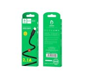 КАБЕЛЬ DENMEN D23T 2m TYPE-C 2.1A BLACK