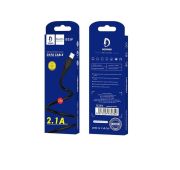 КАБЕЛЬ DENMEN D23V microUSB 2.4A 2m Black