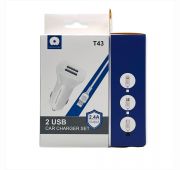 АЗУ WUW T-43 2*USB+Type-C 2.4A White