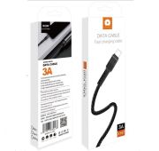 Кабель WUW X157 USB->microUSB 3A, 1m Black