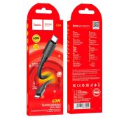 Кабель HOCO X84 TYPE-C->TYPE-C 1m 6mm 60W BK