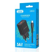 СЗУ JOKADE JB022 1*USB + TYPE-C 5A Black