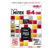 КАРТА ПАМЯТИ MIREX microSDXC 64GB CL10 UHS-1 АД