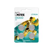 Батарейка MIREX  CR2032  3V  4 шт (4/216/648), блистер