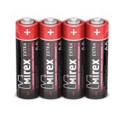 Батарейка MIREX R6 / AA 1,5V  4 шт (4/60/1200), shrink