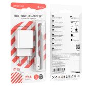 СЗУ BOROFONE BA-74A 1*USB+microUSB 2.1A White