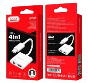 АДАПТЕР JOKADE JC008 TYPE-C->3.5jack+TYPE-C WHITE