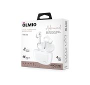 Наушники беспроводные TWS OLMIO «TWE-22», ANC+ENC, Optical sensor, Wireless charging, True Wireless, белые,