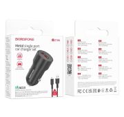 АЗУ BOROFONE BZ-19A USB single port+Micro QC3.0 Black