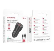 АЗУ BOROFONE BZ-19A USB single port+Type-C QC 3.0 Black