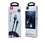 Кабель WUW X192 USB->Type-C 2,4A, 2m Black