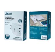 З/У ALLISON ASL-W065UE USB-A+2xUSB-C 65W GaN WH