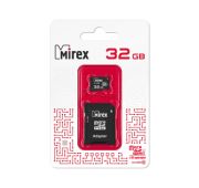 КАРТА ПАМЯТИ MIREX microSDHC 32GB (UHS-I, U1, class 10) с адаптером