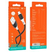 Кабель BOROFONE microUSB BX-79 2.4A 1m Silicon BK