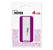 Флешка FLASH DRIVE MIREX 4GB USB 2.0 LINE WHITE (ecopack)