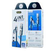 Кабель KINGYOU 4in1 USB-A/C->USB-C/LIGHTNING KL-02 Black