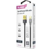 Кабель DELUXE USB->microUSB 1m 2.1A черный OLMIO
