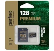 КАРТА ПАМЯТИ PERFEO microSDXC128GB High-Capacity (Class 10) UHS-1 V30 с адаптером