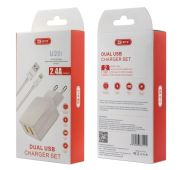 СЗУ BYZ U20i 2*USB+Lightning 2.4A White