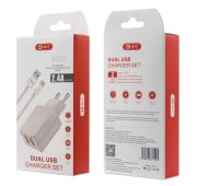 СЗУ BYZ U20t 2*USB+Type-C 2.4A White